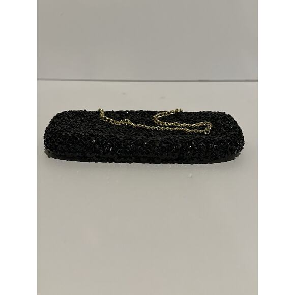 Vintage Shaggee of California Black Beaded Chain Evening Clutch Cocktail Formal - Picture 5 of 9